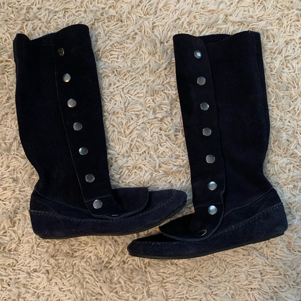 Indah navy suede boots